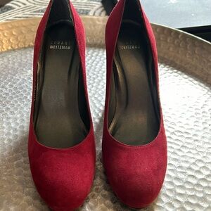 Stuart Weitzman maroon pumps